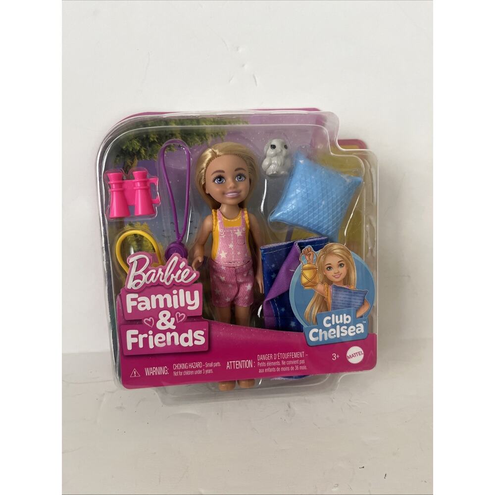 Mattel Barbie - Chelsea 6" Doll Blonde Camping Playset with Owl Sleeping Bag